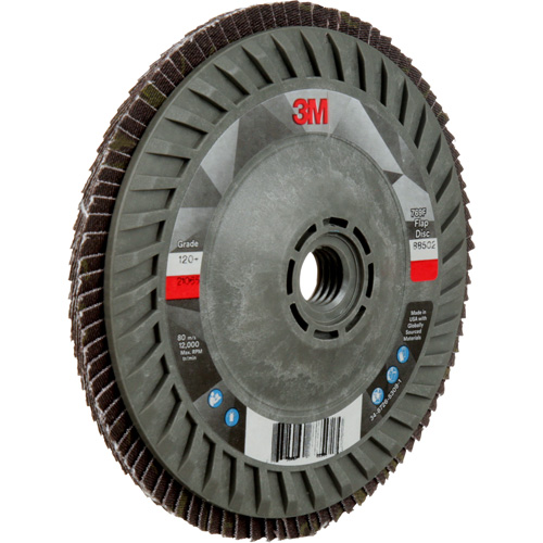 Disque &agrave; lamelles &agrave; changement rapide 769F, 5" x 5/8"-11, Type 27, Grain 120+, C&eacute;ramique PB Rental Co. Ltd.