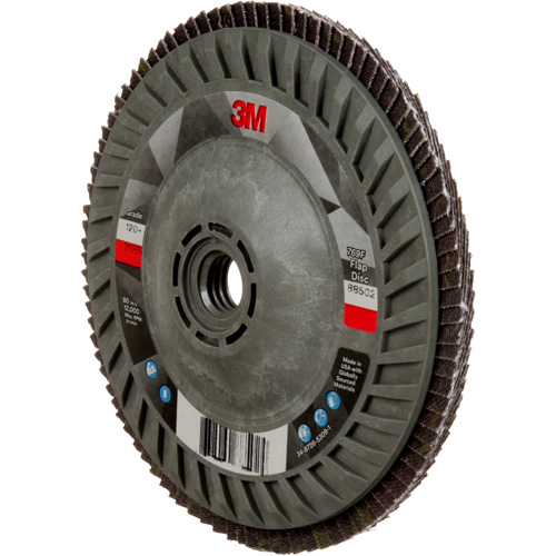 Disque &agrave; lamelles &agrave; changement rapide 769F, 5" x 5/8"-11, Type 27, Grain 120+, C&eacute;ramique PB Rental Co. Ltd.