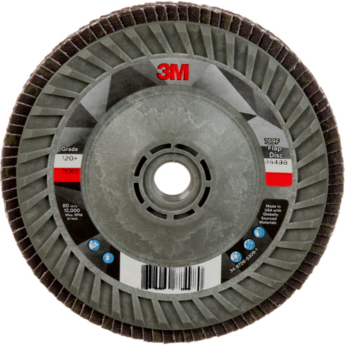 Disque &agrave; lamelles &agrave; changement rapide 769F, 5" x 5/8"-11, Type 29, Grain 120+, C&eacute;ramique PB Rental Co. Ltd.