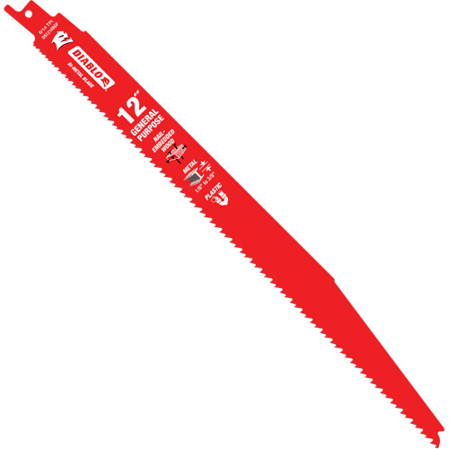 Lame de scie alternative tout usage, Bim&eacute;tal, 8-14 Dents par pouce, 12" lo x 1" la PB Rental Co. Ltd.