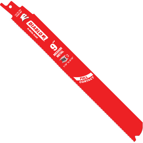 Medium Metal Reciprocating Saw Blade, Bi-Metal, 14-18 TPI, 9" L x 1" W PB Rental Co. Ltd.