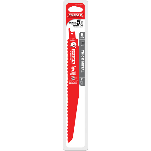 Lame de scie alternative pour la d&eacute;molition et les m&eacute;taux &eacute;pais, Bim&eacute;tal, 8-10 Dents par pouce, 9" lo PB Rental Co. Ltd.