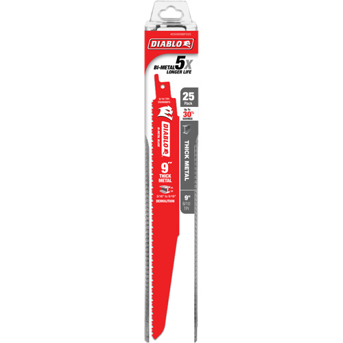 Lame de scie alternative pour la d&eacute;molition et les m&eacute;taux &eacute;pais, Bim&eacute;tal, 8-10 Dents par pouce, 9" lo PB Rental Co. Ltd.