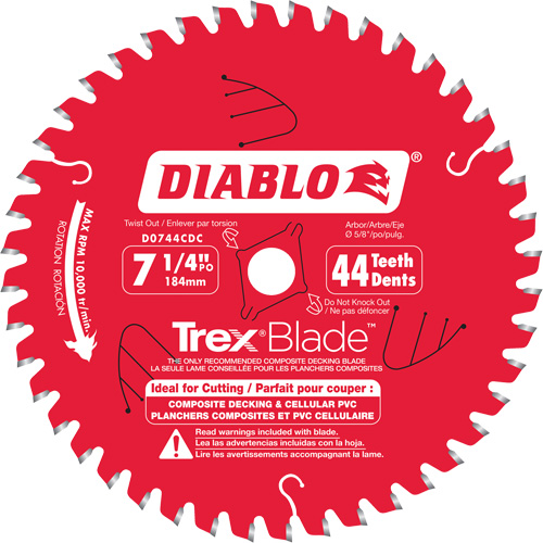 Trex&reg; Blade Cutting Saw Blade, 7-1/4", 44 Teeth, Plastic/Composite Decking Use PB Rental Co. Ltd.