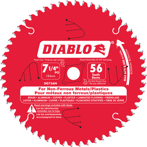 Lame de scie en aluminium, 7-1/4", 56 dents, Pour Non ferreux PB Rental Co. Ltd.