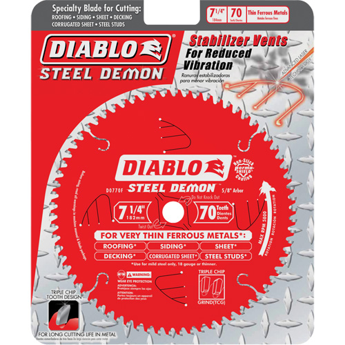 Steel Demon Cutting Saw Blade, 7-1/4", 70 Teeth, Metal Use PB Rental Co. Ltd.