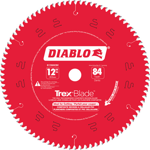 Trex&reg; Blade Cutting Saw Blade, 12", 84 Teeth, Plastic/Composite Decking Use PB Rental Co. Ltd.