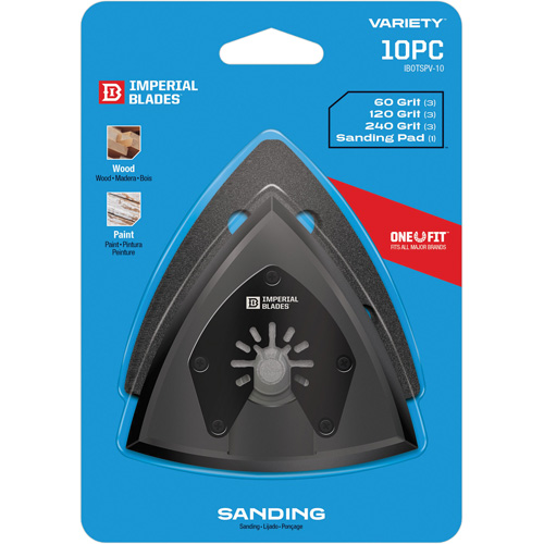 Patin de ponçage triangulaire pour outil oscillant et assortiment de papiers abrasifs One Fit PB Rental Co. Ltd.