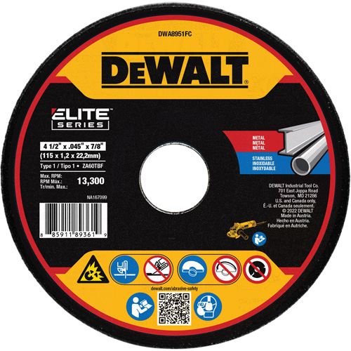 XP Metal Cut-Off Wheel, 4-1/2" x 0.045", 7/8" Arbor, Ceramic, Type 1 PB Rental Co. Ltd.