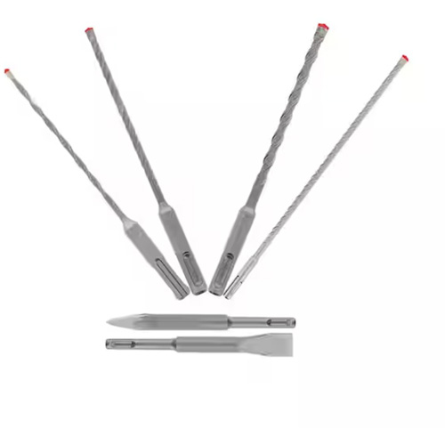 Jeu de forets et burins pour marteau &agrave; t&ecirc;te enti&egrave;rement au carbure &agrave; 4 couteaux SDS-Plus Rebar Demon, 6 morceaux, Carbure PB Rental Co. Ltd.