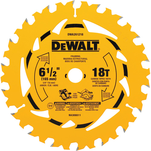 Lame de scie circulaire &agrave; charpente, 6-1/2", 18 dents, Pour Bois PB Rental Co. Ltd.