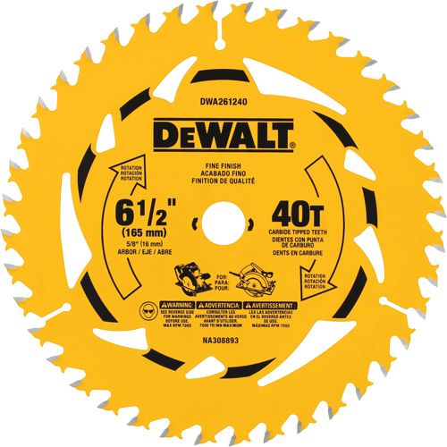 Lame de scie circulaire &agrave; charpente, 6-1/2", 40 dents, Pour Bois PB Rental Co. Ltd.