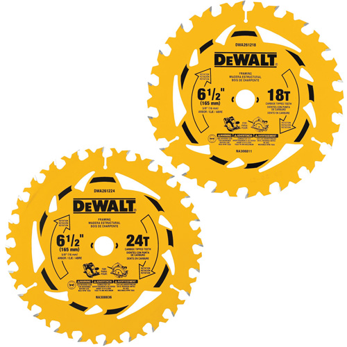 Circular Saw Blade Combo Pack, 6-1/2", 18/24 Teeth, Wood Use PB Rental Co. Ltd.