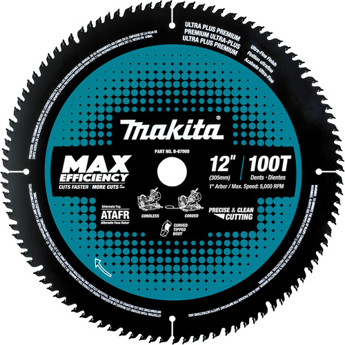Max-Efficiency Blades Ideal For Cordless Mitre Saw, 12", 100 Teeth, Finishing Use PB Rental Co. Ltd.