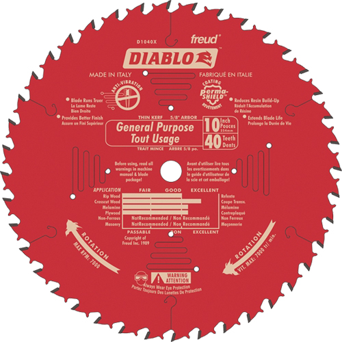 Saw Blades - General Purpose, 10", 40 Teeth, Wood Use PB Rental Co. Ltd.