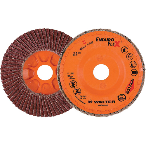 Enduro-Flex Flap Disc, 5" x 7/8", Type 27, 40 Grit, Zirconia Alumina PB Rental Co. Ltd.