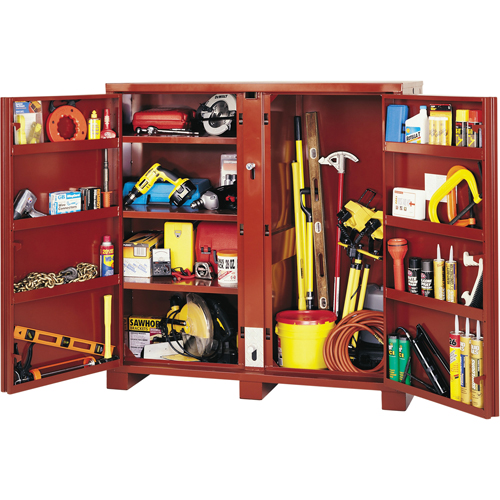 Armoire &agrave; tablettes Jobsite, Acier, 47,5 pi³, Rouge PB Rental Co. Ltd.