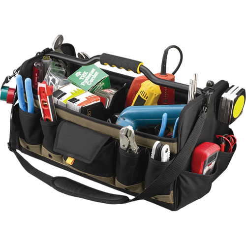 Sacs &agrave; outils souples &agrave; dessus ouvert de 20", Polyester, 27 pochettes, Noir PB Rental Co. Ltd.