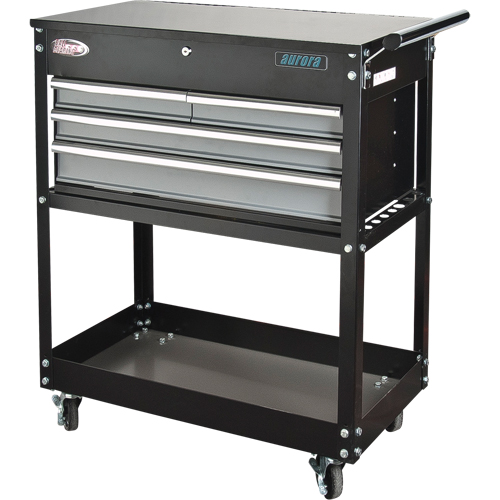 Chariot utilitaire, 4 tiroirs, 18" lo x 33" la x 39" h, Noir PB Rental Co. Ltd.
