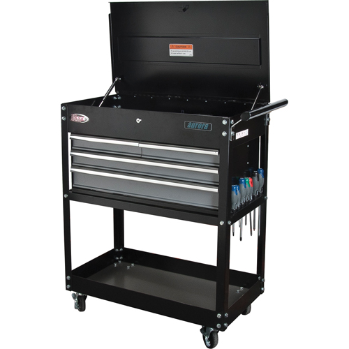 Chariot utilitaire, 4 tiroirs, 18" lo x 33" la x 39" h, Noir PB Rental Co. Ltd.