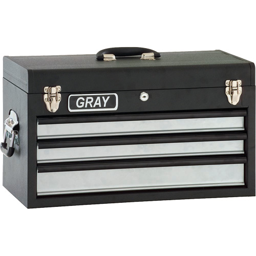 Tool Box - 3 Drawers, 10" D x 20-1/2" W x 12" H, Black PB Rental Co. Ltd.