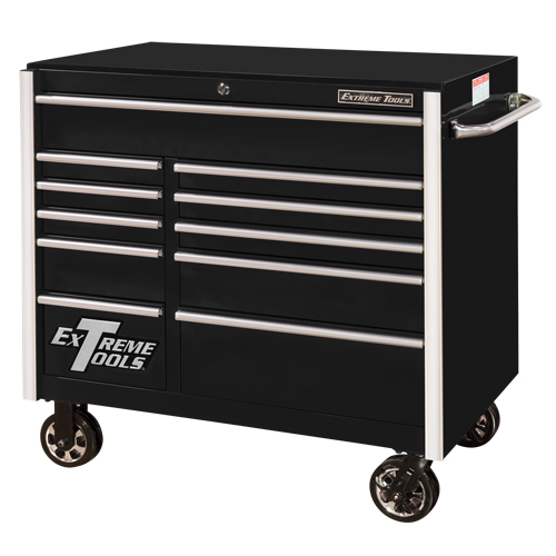 Armoire roulante pour outils s&eacute;rie RX, 11 tiroirs, 41-1/2" la x 25-1/2" p x 40-1/2" h, Noir PB Rental Co. Ltd.