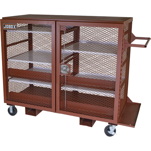 Mobile Mesh Cabinet, Steel, 49 Cubic Feet, Red PB Rental Co. Ltd.