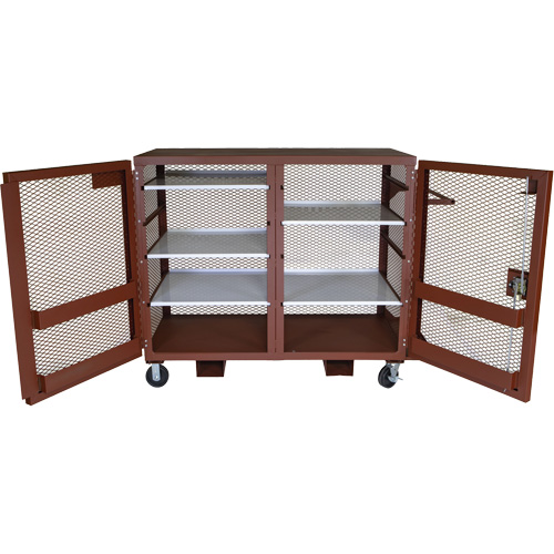 Mobile Mesh Cabinet, Steel, 49 Cubic Feet, Red PB Rental Co. Ltd.