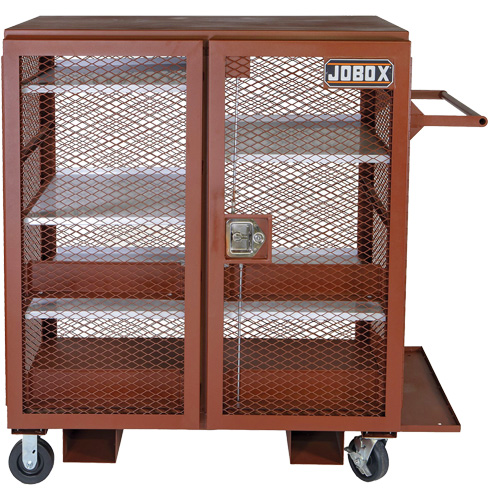 Mobile Mesh Cabinet, Steel, 37 Cubic Feet, Red PB Rental Co. Ltd.