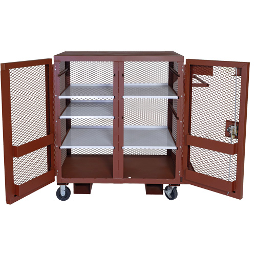 Mobile Mesh Cabinet, Steel, 37 Cubic Feet, Red PB Rental Co. Ltd.