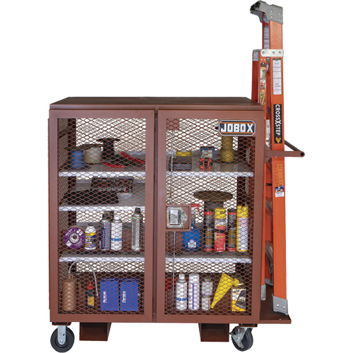 Mobile Mesh Cabinet, Steel, 37 Cubic Feet, Red PB Rental Co. Ltd.