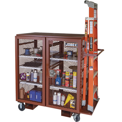 Mobile Mesh Cabinet, Steel, 37 Cubic Feet, Red PB Rental Co. Ltd.
