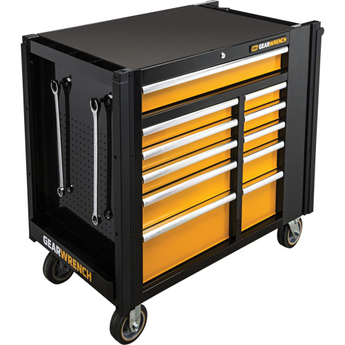 Chariot &agrave; outils &eacute;lectrique, 11 tiroirs, 42-1/2" la x 24-7/16" p x 41" h, Noir/Orange PB Rental Co. Ltd.