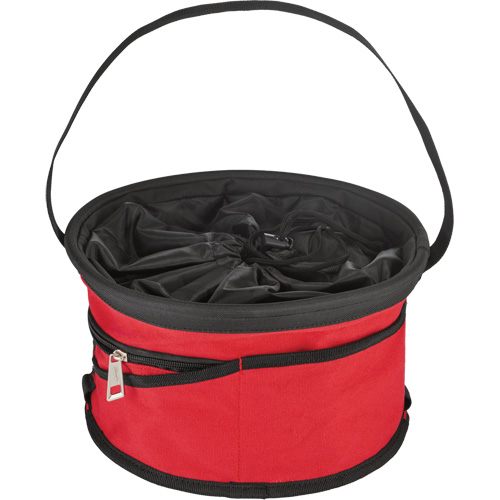 Parachute Organizer Bag, 11-4/5" L x 11-4/5" W x 11" H, Nylon, Black/Red PB Rental Co. Ltd.
