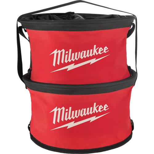 Parachute Organizer Bag, 11-4/5" L x 11-4/5" W x 11" H, Nylon, Black/Red PB Rental Co. Ltd.