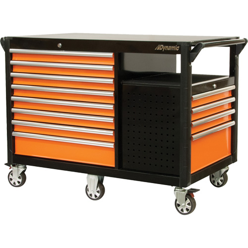 Industrial Cart, 12 Drawers, 31-5/8" L x 52-1/2" W x 40-1/4" H, Black/Orange PB Rental Co. Ltd.