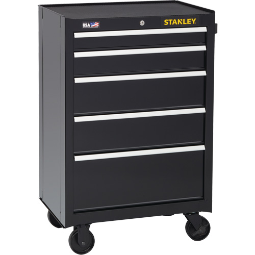 300 Series Rolling Tool Cabinet, 5 Drawers, 26-1/2" W x 18" D x 40-1/2" H, Black PB Rental Co. Ltd.
