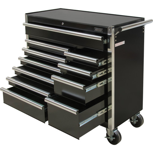 Chariot &agrave; outils industriel, 11 tiroirs, 41" la x 18-3/4" p x 39-1/3" h, Noir PB Rental Co. Ltd.