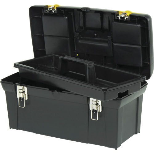 2000 Series Tool Box with Tray, 24" W x 11-1/4" D x 11" H, Black/Yellow PB Rental Co. Ltd.