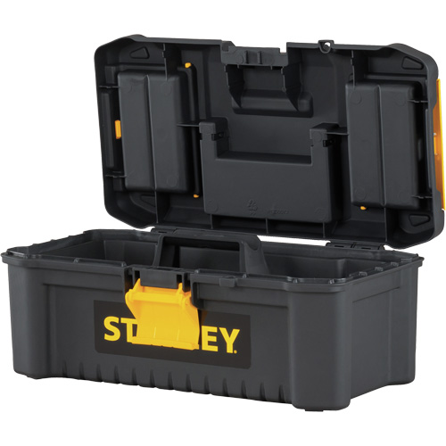 Coffre &agrave; outils avec plateau Essential, 12-1/2" la x 7-3/8" p x 5-1/8" h, Noir/Jaune PB Rental Co. Ltd.