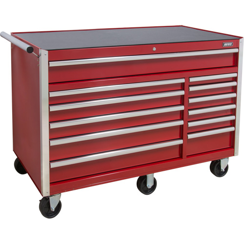 Chariot &agrave; outils industriel, 12 tiroirs, 56" la x 24-1/2" p x 38-1/8" h, Rouge PB Rental Co. Ltd.