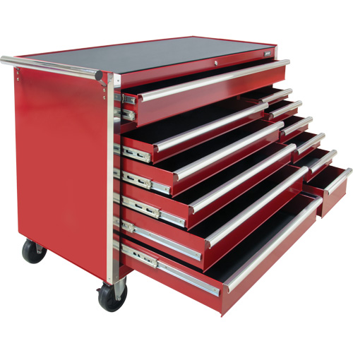 Chariot &agrave; outils industriel, 12 tiroirs, 56" la x 24-1/2" p x 38-1/8" h, Rouge PB Rental Co. Ltd.