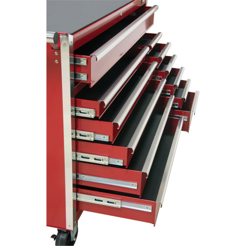 Chariot &agrave; outils industriel, 12 tiroirs, 56" la x 24-1/2" p x 38-1/8" h, Rouge PB Rental Co. Ltd.