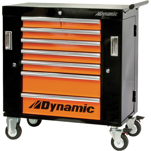 Armoire roulante, 8 tiroirs, 36" la x 18" p x 39-1/4" h, Noir/Orange PB Rental Co. Ltd.