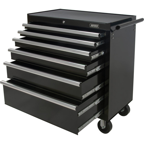 Industrial Tool Cart, 6 Drawers, 39" W x 20-4/5" D x 38-1/2" H, Black PB Rental Co. Ltd.