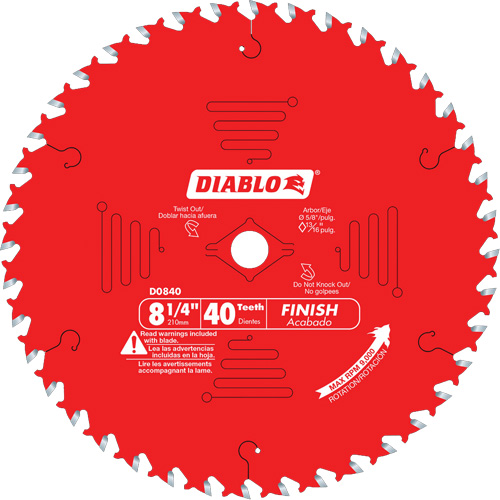 Lames de scie pour entrepreneur - Lames de scie finition, 8-1/4", 40 dents, Pour Bois PB Rental Co. Ltd.