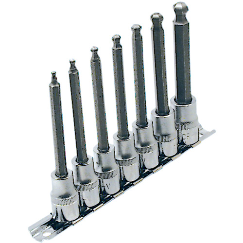 LHSW-3807 SAE 4" Long Ball Nose Socket Set, Hex Ball, 3/8" Drive, 7 Pcs PB Rental Co. Ltd.