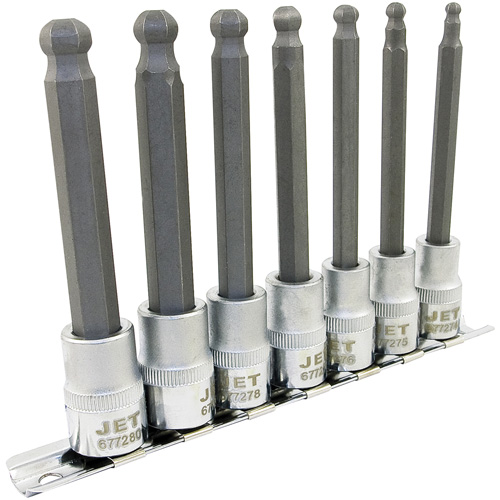 LHSW-3807M Metric 4" Long Ball Nose Socket Set, Hex Ball, 3/8" Drive, 7 Pcs PB Rental Co. Ltd.