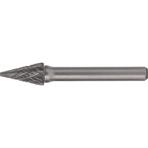 Solid Carbide Burrs - Pointed Cone Shape, SM-1, 1/4" Dia., 1/4" Shank, 1/2" Depth of Cut PB Rental Co. Ltd.