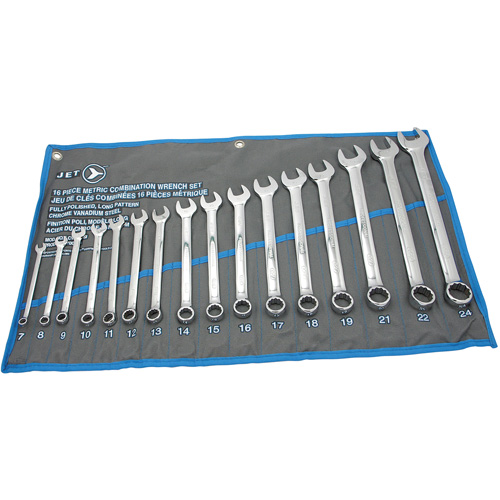Fully Polished Long Pattern Combination Wrench Set, Combination, 16 Pieces, Metric PB Rental Co. Ltd.